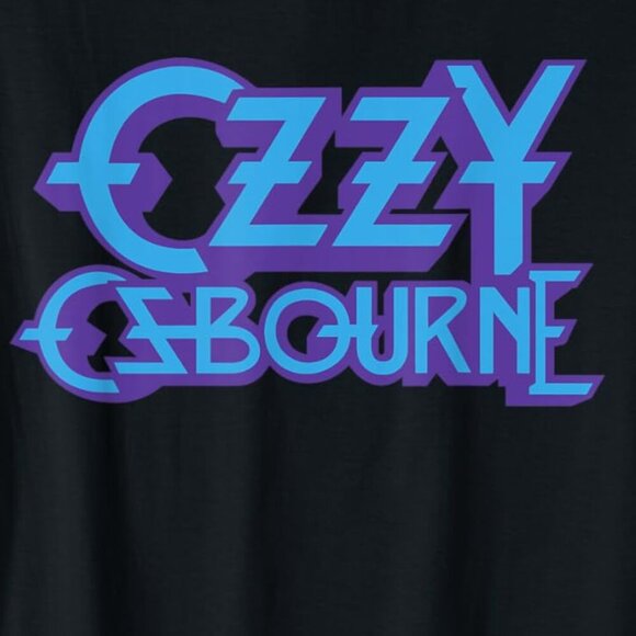 Ozzy Osbourne Purple and Blue Logo Shirt Classic Rock Graphic Tee Goth Metal 17 - Picture 2 of 5